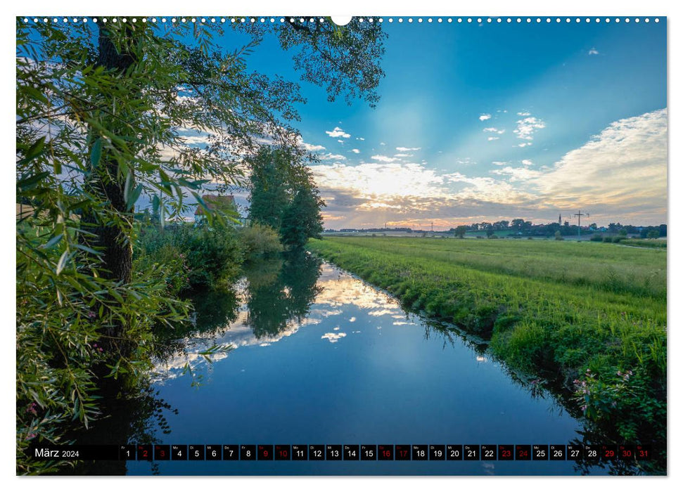 Bayerische Landschaften - Ein Streifzug durch das Dachauer Land (CALVENDO Wandkalender 2024)