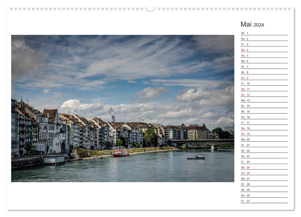 Basel, a city on the Rhine (CALVENDO Premium Wall Calendar 2024) 