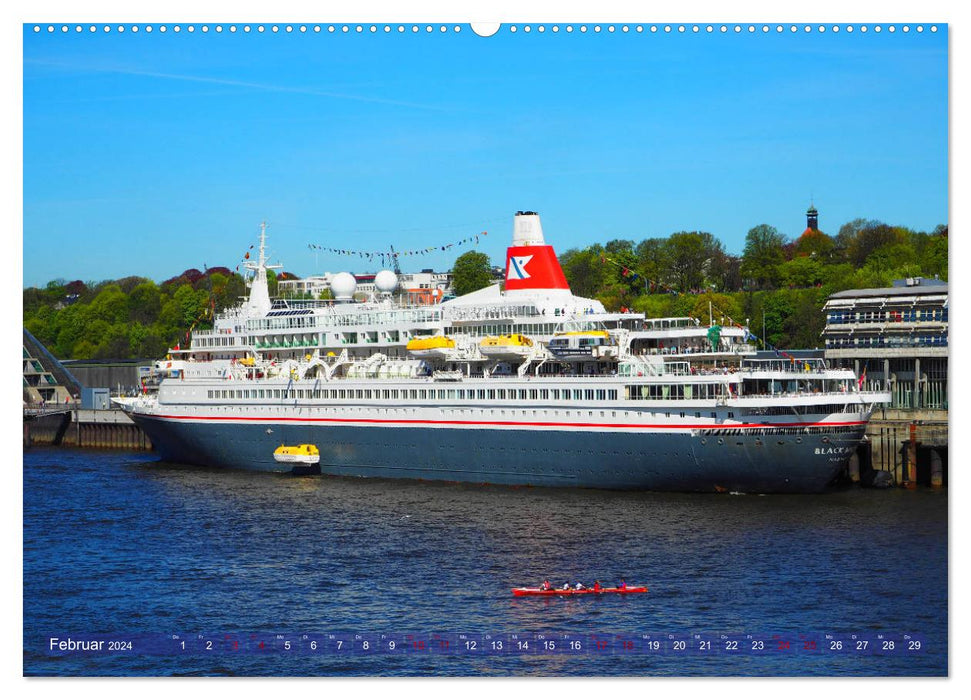 Navires de croisière visitant Hambourg (Calvendo Premium Wall Calendar 2024) 