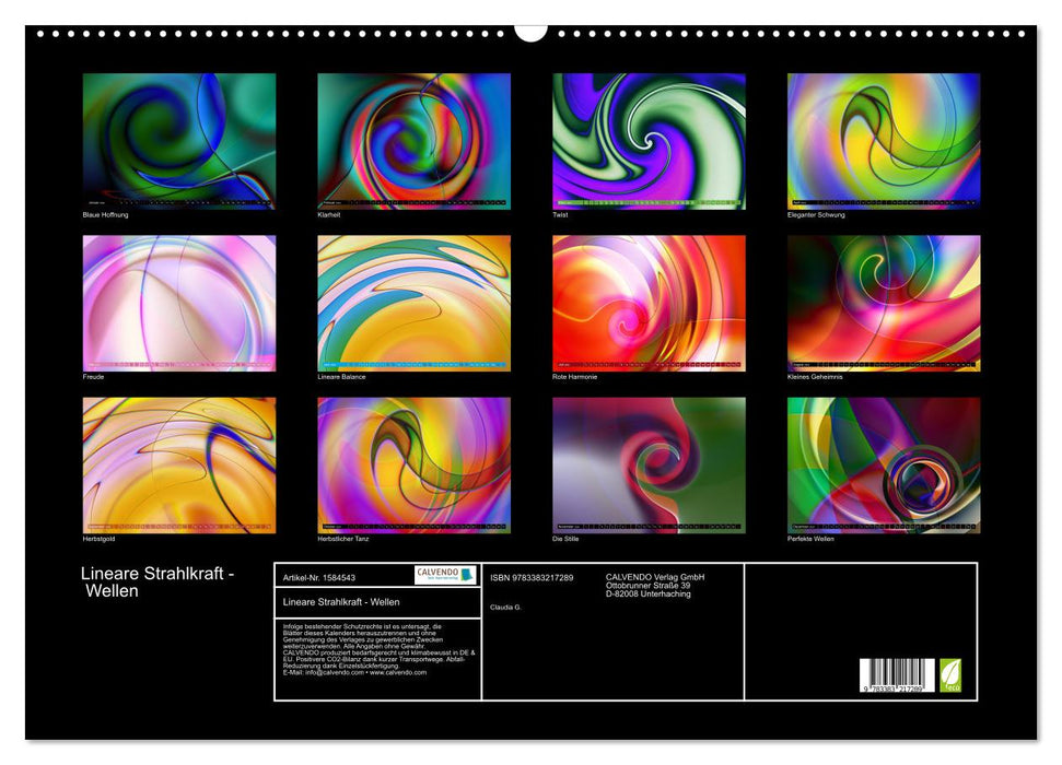 Linear radiance - waves, digital art (CALVENDO wall calendar 2024) 