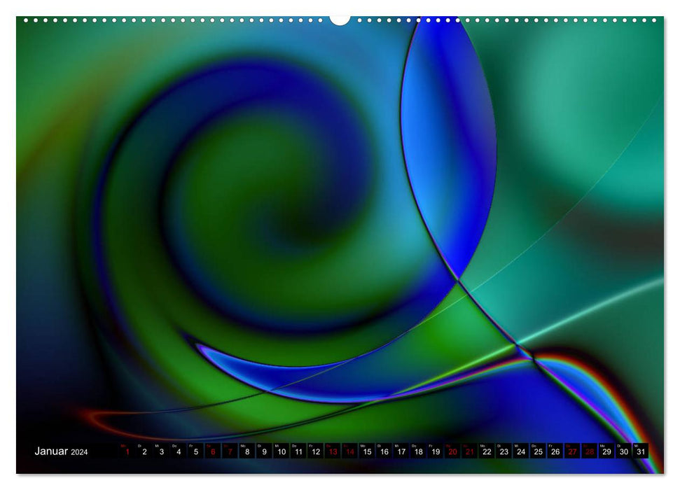 Linear radiance - waves, digital art (CALVENDO wall calendar 2024) 