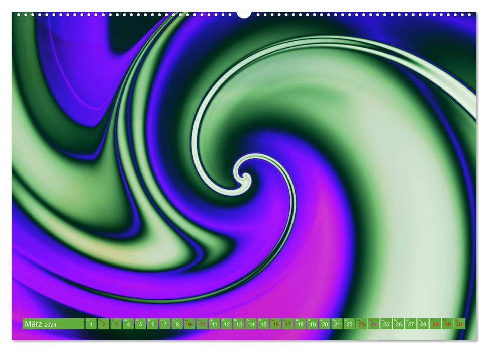 Linear radiance - waves, digital art (CALVENDO wall calendar 2024) 