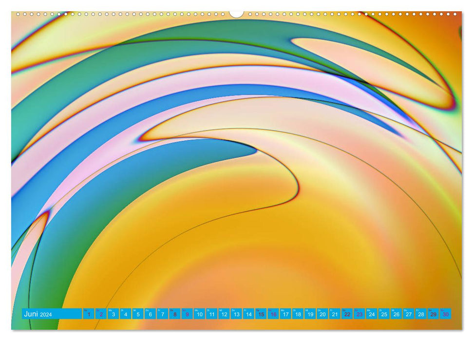 Lineare Strahlkraft - Wellen, Digitale Kunst (CALVENDO Wandkalender 2024)