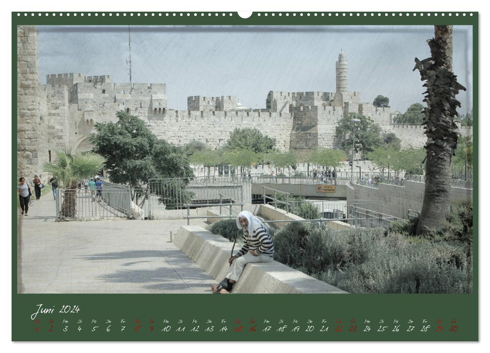 Sur la route à Jérusalem (Calendrier mural CALVENDO Premium 2024) 