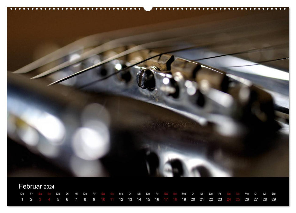 Feinheiten - Alte Gitarren im Detail (CALVENDO Wandkalender 2024)