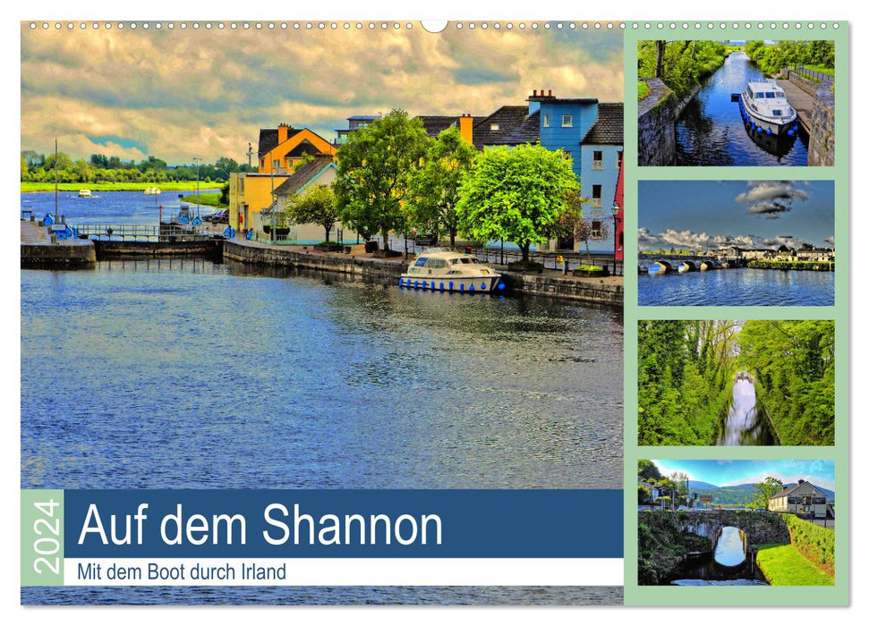 Auf dem Shannon - Mit dem Boot durch Irland (CALVENDO Wandkalender 2024)