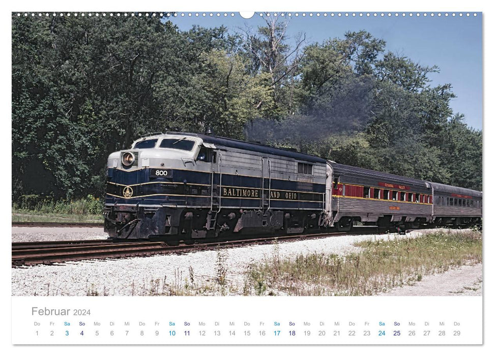 Locomotives diesel américaines (calendrier mural CALVENDO 2024) 