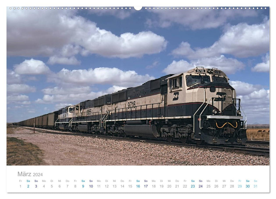 Locomotives diesel américaines (calendrier mural CALVENDO 2024) 