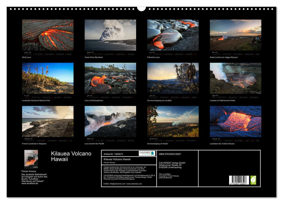 Kilauea Volcano Hawaii - Auf den Spuren von Feuergöttin Pele (CALVENDO Wandkalender 2024)