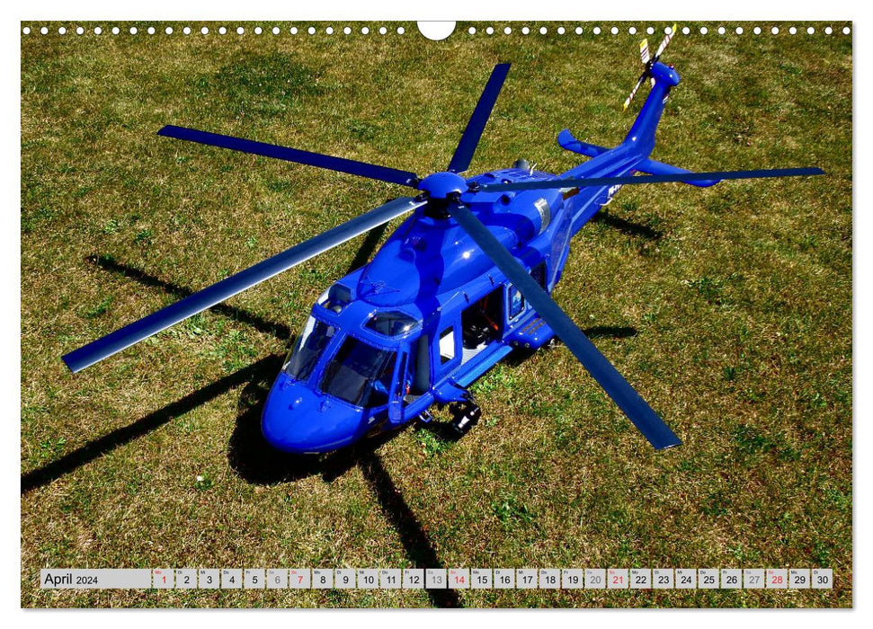 Hélicoptère semi-échelle (calendrier mural CALVENDO 2024) 