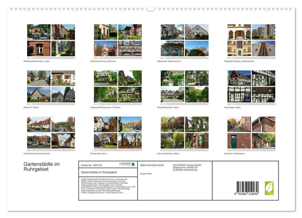 Garden cities in the Ruhr area (CALVENDO Premium wall calendar 2024) 