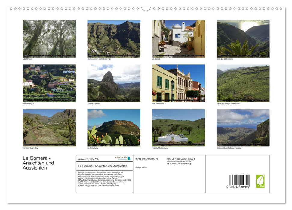 La Gomera - Vues et perspectives (Calendrier mural CALVENDO Premium 2024) 