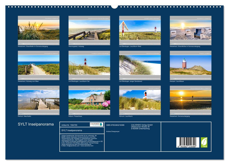 SYLT Inselpanorama (CALVENDO Premium Wandkalender 2024)