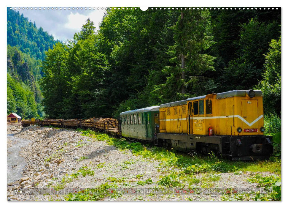Waldbahnen in Rumänien - Die letzten Mocanitas (CALVENDO Wandkalender 2024)