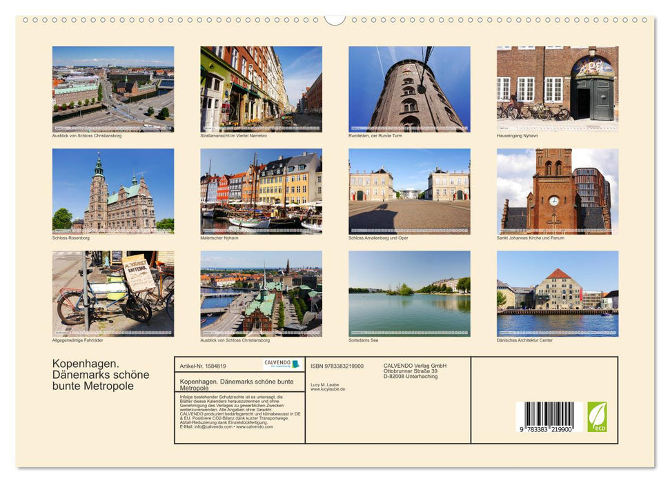 Copenhague. La belle et colorée métropole du Danemark (Calvendo Premium Wall Calendar 2024) 