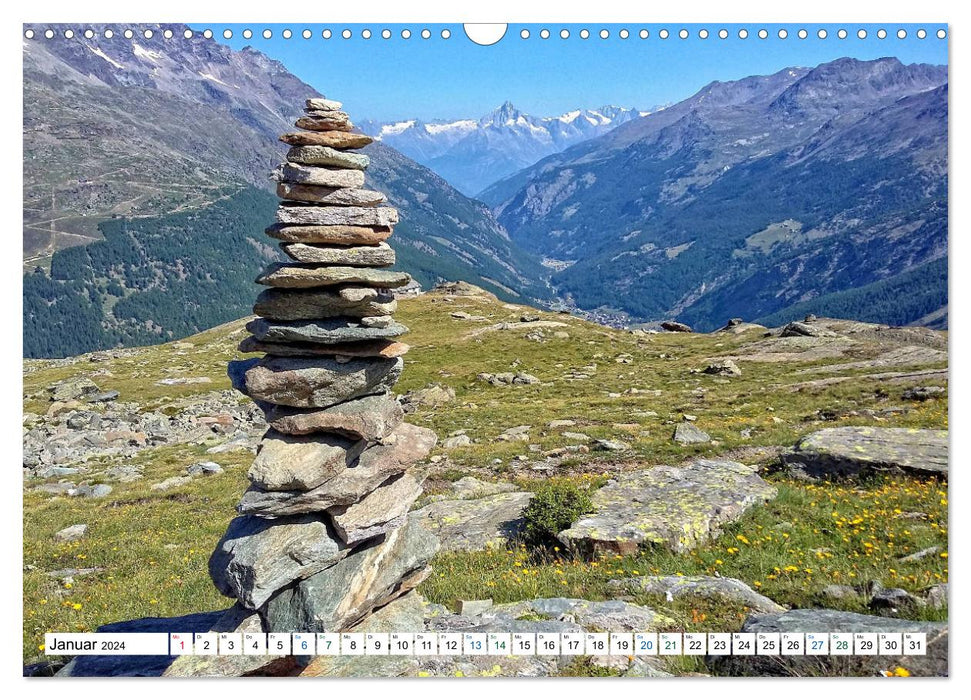 Stein auf Stein. Das Geheimnis der Steinmännchen (CALVENDO Wandkalender 2024)