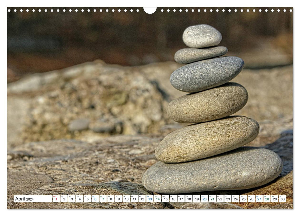 Stein auf Stein. Das Geheimnis der Steinmännchen (CALVENDO Wandkalender 2024)