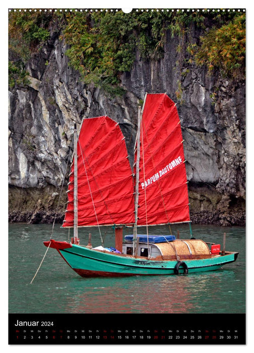 Baie d'Ha Long, croisière au Vietnam (Calendrier mural CALVENDO Premium 2024) 