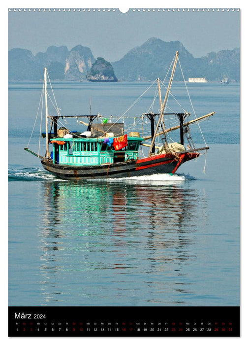 Baie d'Ha Long, croisière au Vietnam (Calendrier mural CALVENDO Premium 2024) 