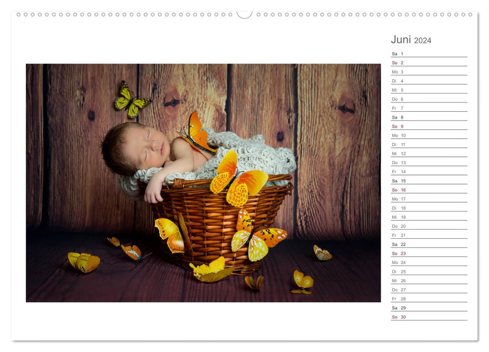 Aller Anfang ist klein - Babykalender mit Noah (CALVENDO Premium Wandkalender 2024)
