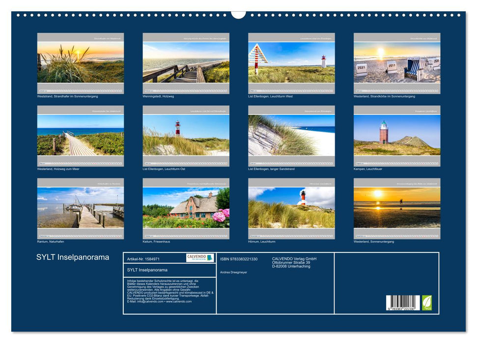 SYLT Inselpanorama (CALVENDO Wandkalender 2024)