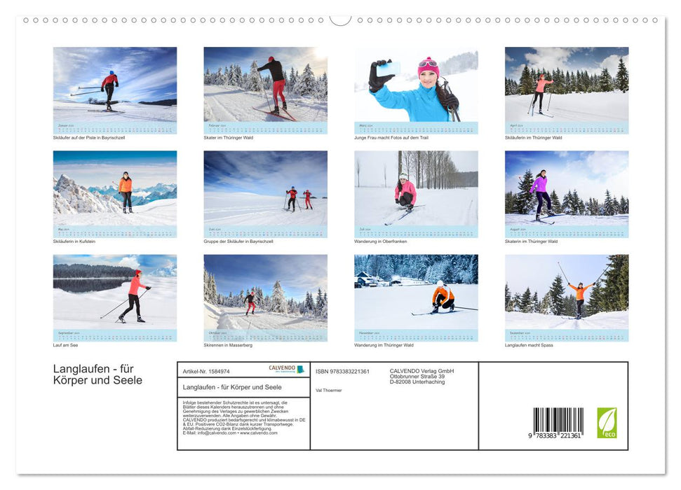 Ski de fond - pour le corps et l'esprit (Calendrier mural CALVENDO Premium 2024) 