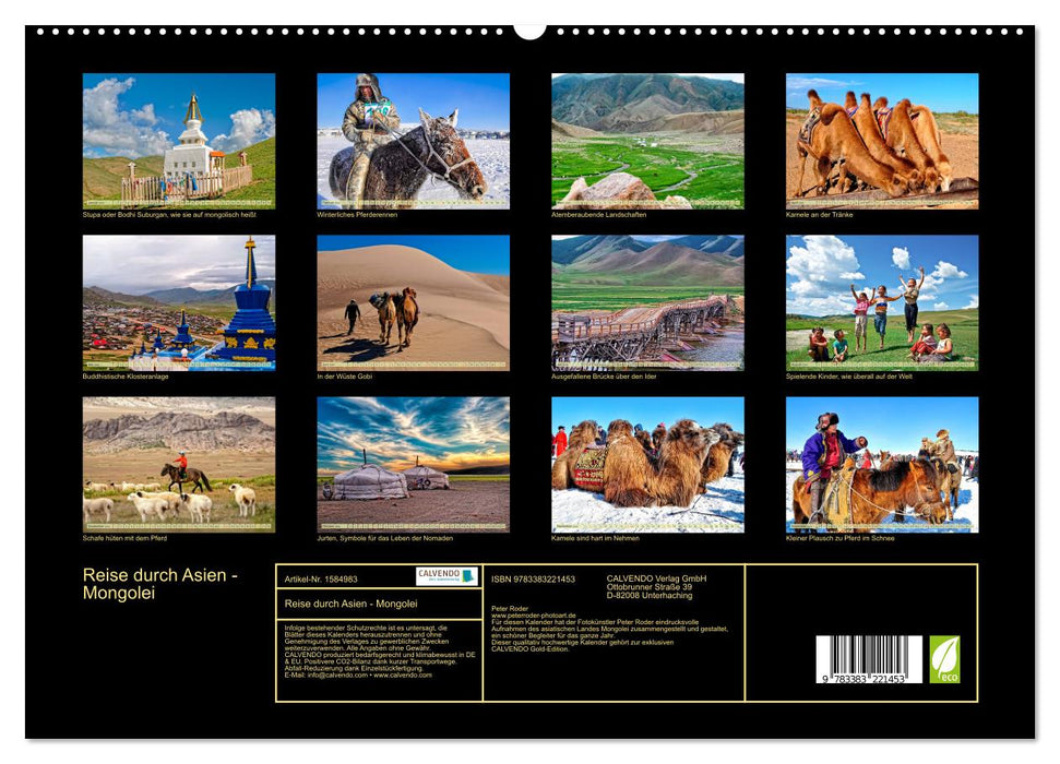 Reise durch Asien - Mongolei (CALVENDO Premium Wandkalender 2024)