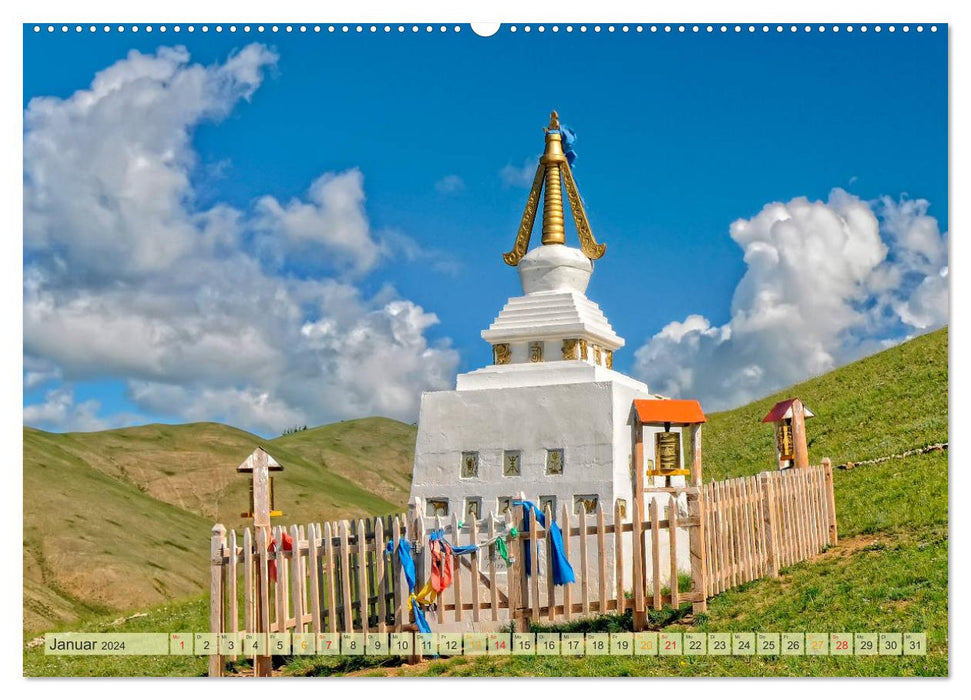 Voyage à travers l'Asie - Mongolie (Calvendo Premium Wall Calendar 2024) 