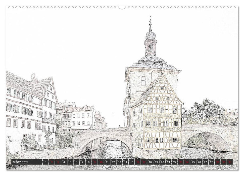 PAINTING TOUR Allemagne (Calvendo Premium Wall Calendar 2024) 