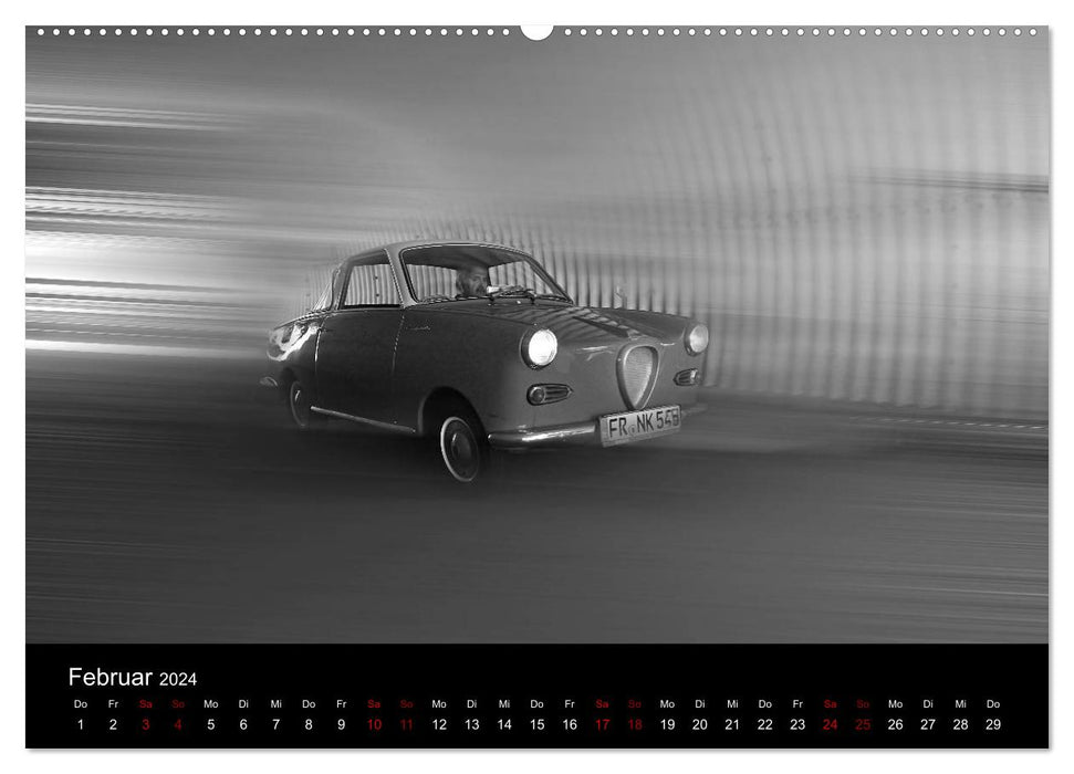 Goggomobil Coupè 250 TS en noir et blanc (Calendrier mural CALVENDO Premium 2024) 