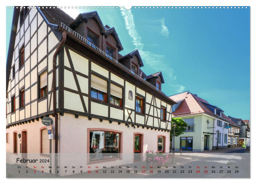 Romantisme à colombages à Hofheim am Taunus (Calendrier mural CALVENDO Premium 2024) 