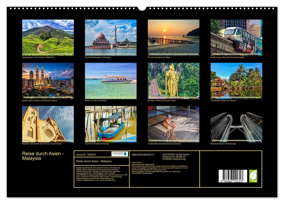 Voyage à travers l'Asie - Malaisie (Calvendo Premium Wall Calendar 2024) 