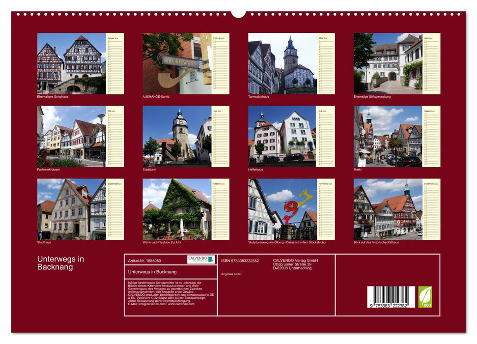 Unterwegs in Backnang (CALVENDO Premium Wandkalender 2024)