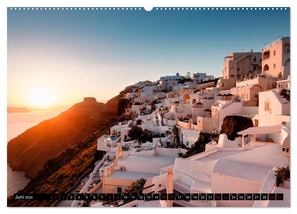 Santorin - Perle de la mer Égée (Calendrier mural CALVENDO 2024) 