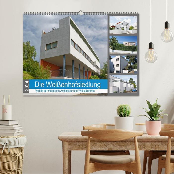 La Weißenhofsiedlung - modèle d'architecture moderne et patrimoine culturel mondial (calendrier mural CALVENDO 2024) 