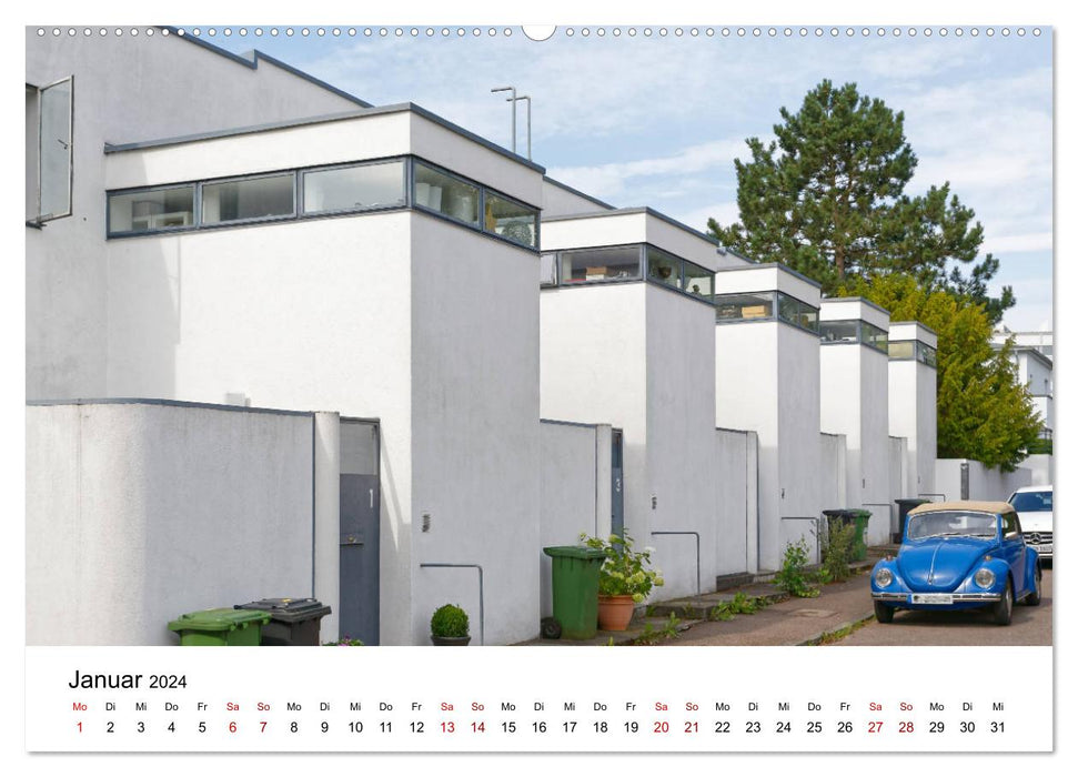 La Weißenhofsiedlung - modèle d'architecture moderne et patrimoine culturel mondial (calendrier mural CALVENDO 2024) 