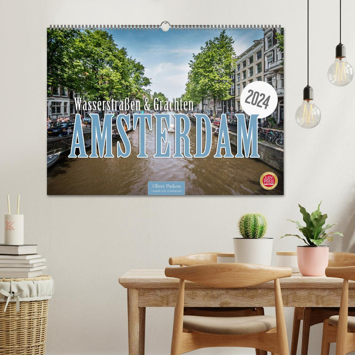 Amsterdam - voies navigables et canaux (calendrier mural CALVENDO 2024) 