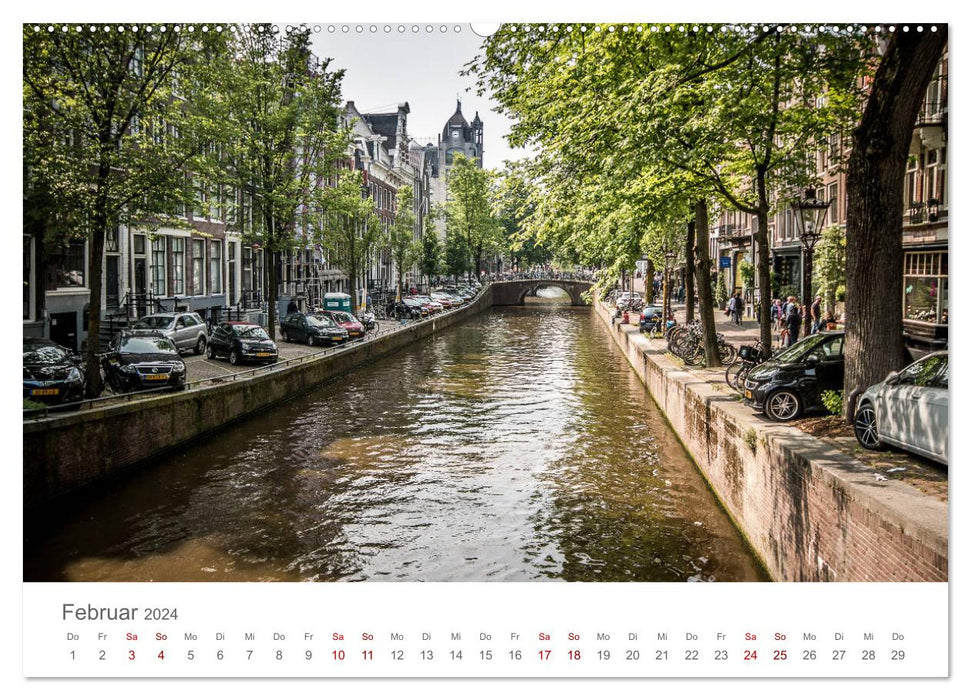 Amsterdam - voies navigables et canaux (calendrier mural CALVENDO 2024) 
