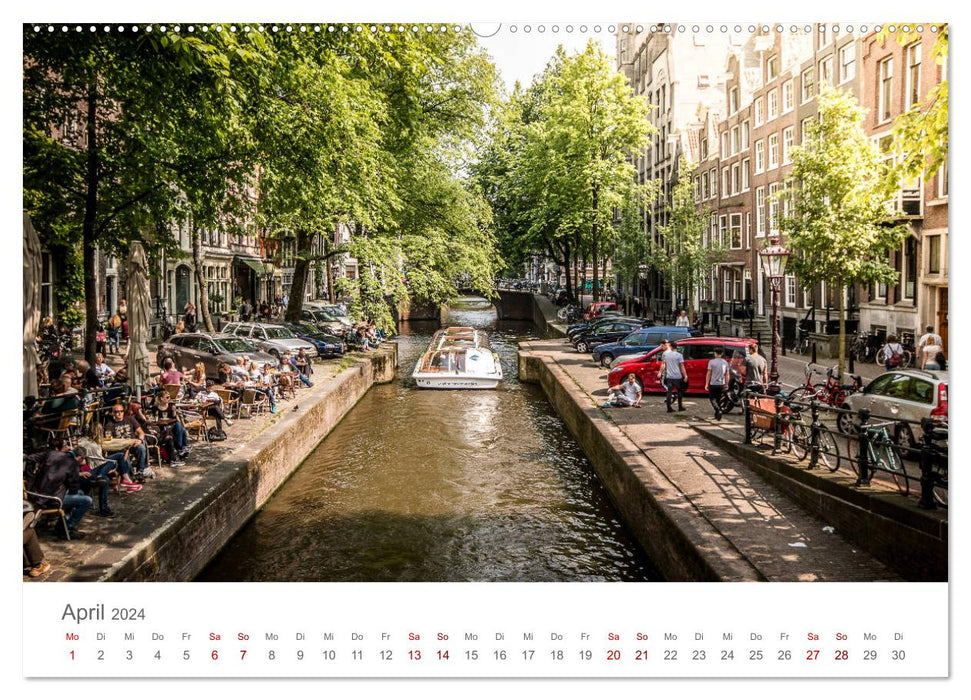 Amsterdam - Wasserstraßen und Grachten (CALVENDO Wandkalender 2024)