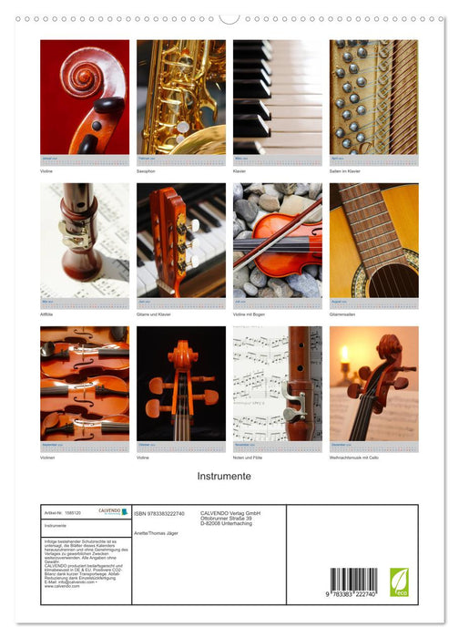 Instrumente - Musikalisch durch das Jahr (CALVENDO Premium Wandkalender 2024)