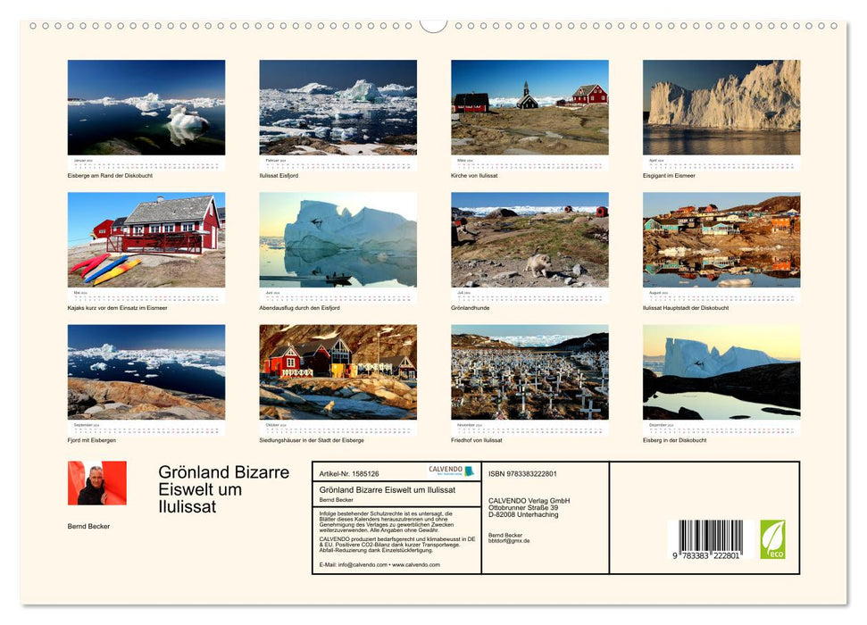 Grönland Bizarre Eiswelt um Ilulissat (CALVENDO Premium Wandkalender 2024)