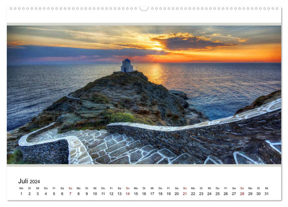 CYCLADES Près de la lumière (Calendrier mural CALVENDO Premium 2024) 