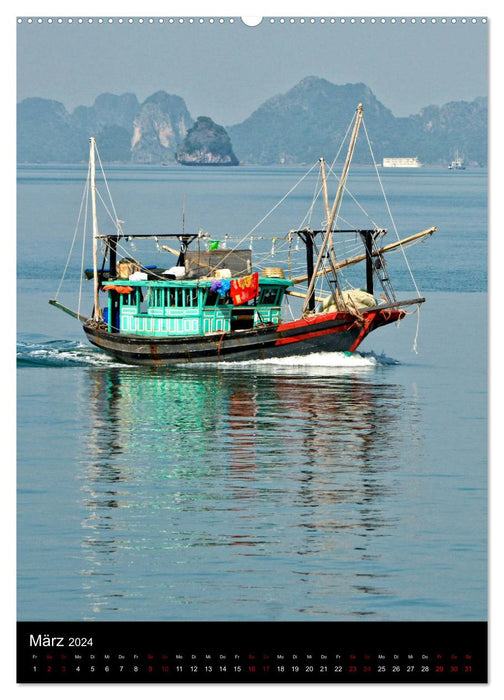 Baie d'Ha Long, croisière au Vietnam (calendrier mural CALVENDO 2024) 