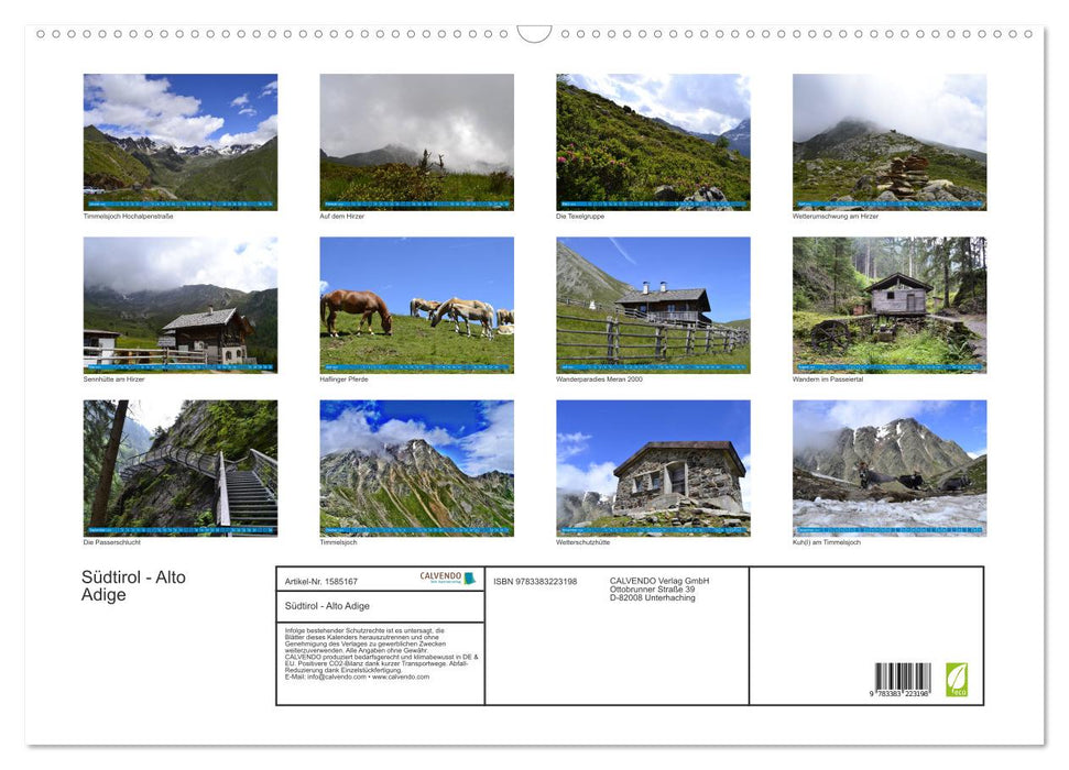 Südtirol - Alto Adige ...macht Lust auf Berge (CALVENDO Wandkalender 2024)