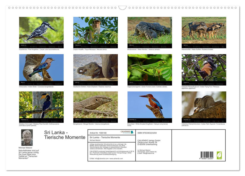 Sri Lanka - Moments animaux (Calvendo mural CALVENDO 2024) 