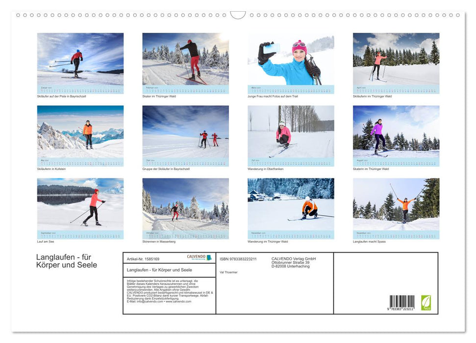 Ski de fond - pour le corps et l'esprit (Calendrier mural CALVENDO 2024) 