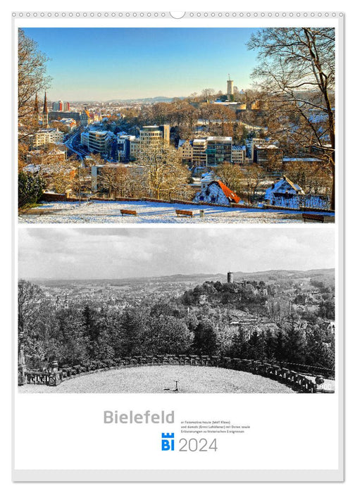 Bielefelder Fotomotive heute und damals mit historischen Ereignissen (CALVENDO Wandkalender 2024)