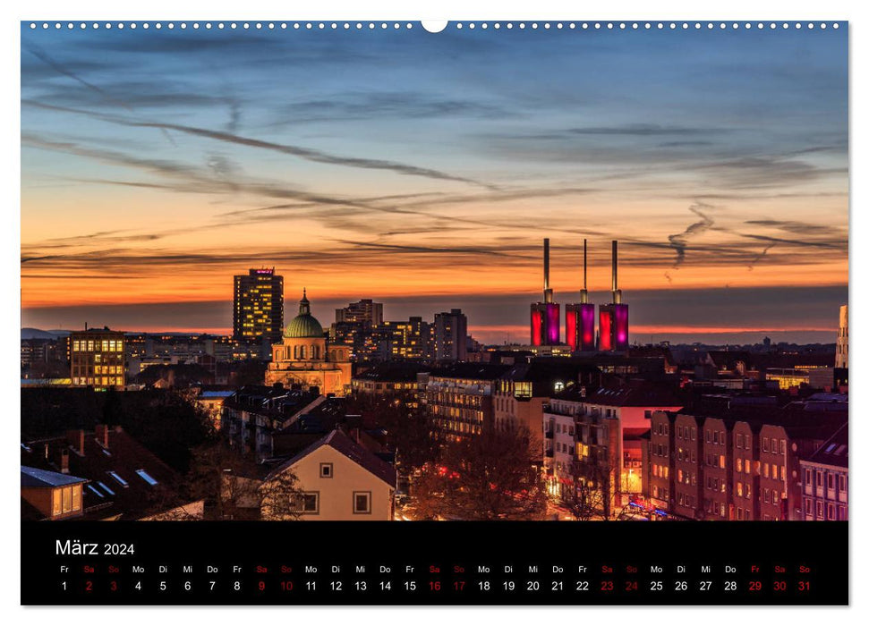 Hanovre la nuit 2024 (calendrier mural CALVENDO 2024) 