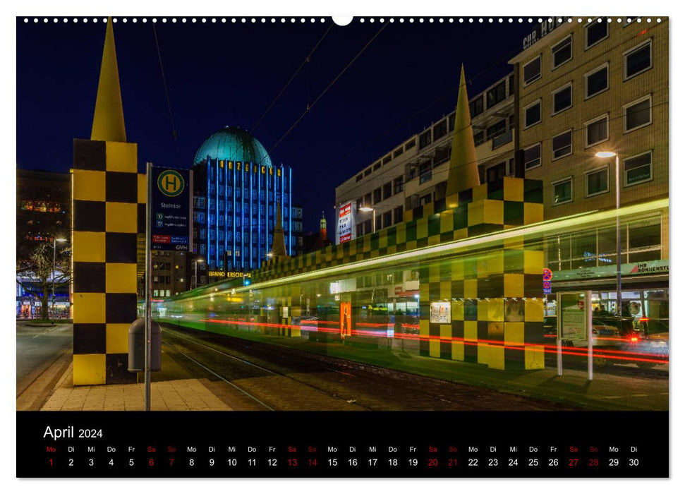 Hanovre la nuit 2024 (calendrier mural CALVENDO 2024) 