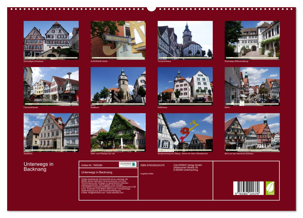 Unterwegs in Backnang (CALVENDO Premium Wandkalender 2024)